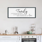 SRSZHIYUE Family A Little Bit Of Crazy Loud Sign Wall Decor Art 40"×15" Large Wood Framed Wall Hanging (Black)
