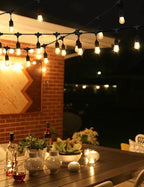 Svater Outdoor Led String Lights 50FT, Patio Lights with 16pcs S14 Shatterproof Bulbs, 1 Watt E26 Dimmable 2700K Warm White, IP65 Waterproof, Commercial Grade Light