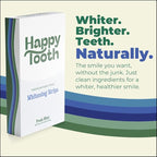 Happy Tooth Natural Teeth Whitening Kit, Strips for Sensitive Teeth, Enamel Safe, Dentist Formulated, Fluoride Free, Natural Ingredients, Gentle Daily Use, 28 Strips, 14 Treatments, Fresh Mint Flavor
