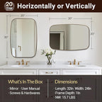 ANDY STAR Oval Mirrors for Bathroom, 20x30 Bronze Bathroom Vanity Mirror with Metal Frame, Oil Bronze Oblong Mirror for Over Sink, Modern Anti Rust Wall Mounted