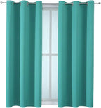 ChrisDowa Grommet Room Darkening Curtains for Bedroom and Living Room - 2 Panels Set Thermal Insulated Blackout Curtains (Teal, 38W x 45L)