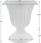 PL00TP Classic Traditional Plastic Urn Planter Indoor/Outdoor, 16" x 18", Taupe