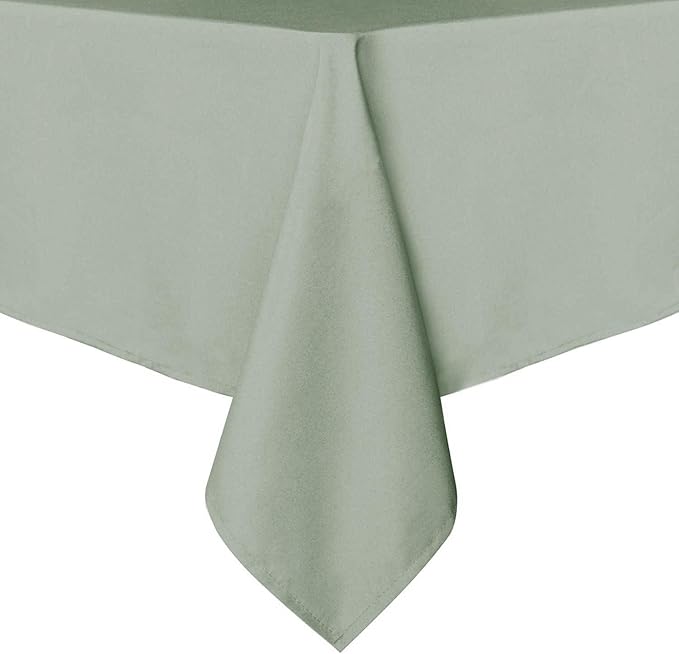 sancua Rectangle Tablecloth - 60 x 84 Inch - Stain and Wrinkle Resistant Washable Polyester Table Cloth, Decorative Fabric Table Cover for Dining Tables, Buffet Parties and Camping, Sage Green