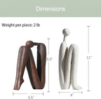 Decorative Bookends for Heavy Books, Thinker Statue Book Holders for Shelves & Office Desk, Abstract Decor Aesthetic Book Ends Stoppers, Modern Bookshelf Decoration