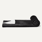 Amazon Basics Reversible Sherpa Throw Blanket, Black, 50"x60"