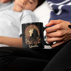 Elegant Woman Coffee Mug with Custom Name, Autumn Themed Ceramic Cup 11oz 15oz, Unique Fall Inspired Black Mug for Women, Personalized Women's Day Coffee Cup, Gifts for Holiday