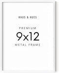 HAUS AND HUES 9x12 White Picture Frame - 9X12 Poster Frame - Vertical & Horizontal Hanging, Shatterproof Plexiglass - Perfect for Home, Room, Office (9x12 in, White)