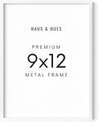HAUS AND HUES 9x12 White Picture Frame - 9X12 Poster Frame - Vertical & Horizontal Hanging, Shatterproof Plexiglass - Perfect for Home, Room, Office (9x12 in, White)