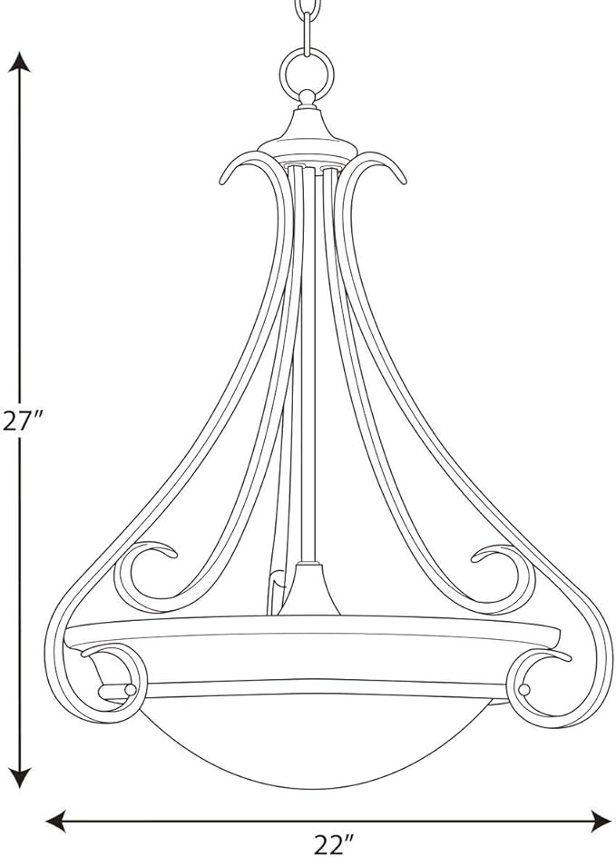 Torino Collection 3-Light Etched Glass Transitional Inverted Pendant Light Brushed Nickel