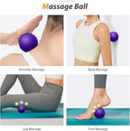 5 in 1 Foam Roller Set for Deep Tissue Muscle Massage, High Density Trigger Point Fitness Patented Exercise Foam Roller, Massage Roller, Massage Ball, Resistance Band, for Whole Body(Purple)