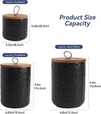 Kitchen Canisters for Countertop, Ceramic Coffee Canisters with Airtight Lids Food Storage Jars Sugar Container for Kitchen Counter Tea, Coffee Beans, Spice (#001Black-27oz/800ml)