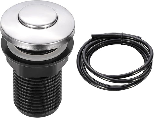 RQYEKDO Garbage Disposal Air Switch Kitchen Sink Top Long Stainless Steel Brushed Nickel Long 32mm/1.26 inch for Food and Waste Disposal On/Off Air Button Parts