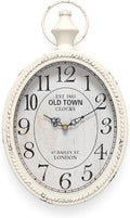 Menterry Small Retro Oval Wall Clock, Antique Old Design, White Vintage Style, Battery Operated Silent Decor Wall Clocks for Kitchen,Bedroom,Farmhouse,Bathroom (11.2" H x 6.7" W)