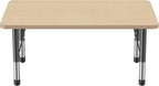 FDP Rectangle Activity School and Classroom Kids Table (30 x 48 inch), Chunky Toddler Legs, Adjustable Height 15-24 inches - Maple Top and Maple Edge