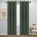Easy-Going Blackout Curtains for Bedroom, Solid Thermal Insulated Grommet and Noise Reduction Window Drapes, Room Darkening Curtains for Living Room, 2 Panels (34x72 in, Greyish Green)