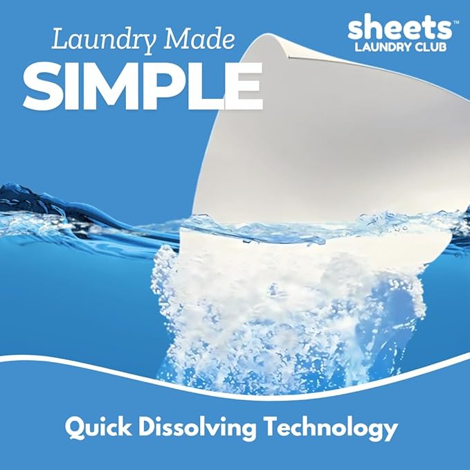 Sheets Laundry Club Laundry Detergent Sheets, 400 Loads - Fresh Linen Scent, Eco-Friendly, Quick-Dissolving Formula, Hypoallergenic, Septic Safe, Plastic-Free Packaging - 200 Sheets