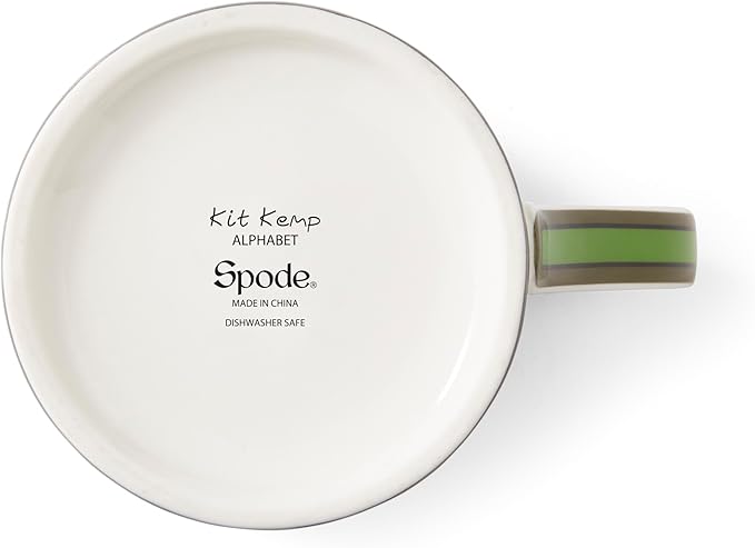 Spode Kit Kemp 12oz Mug, C Initial - Fine China Coffee Cup with Floral Alphabet Design, Custom Letter Mug for Unique Gift Giving - Personalized Kitchen Drinkware, Dishwasher Safe & Stylish