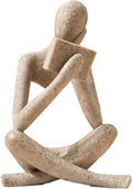 Bookshelf Decor Thinker Statue - Abstract Style Thinker Sculptures Modern Aesthetic Figurine Decoration Statues for Home Decor-Right Thinking-Sandstone