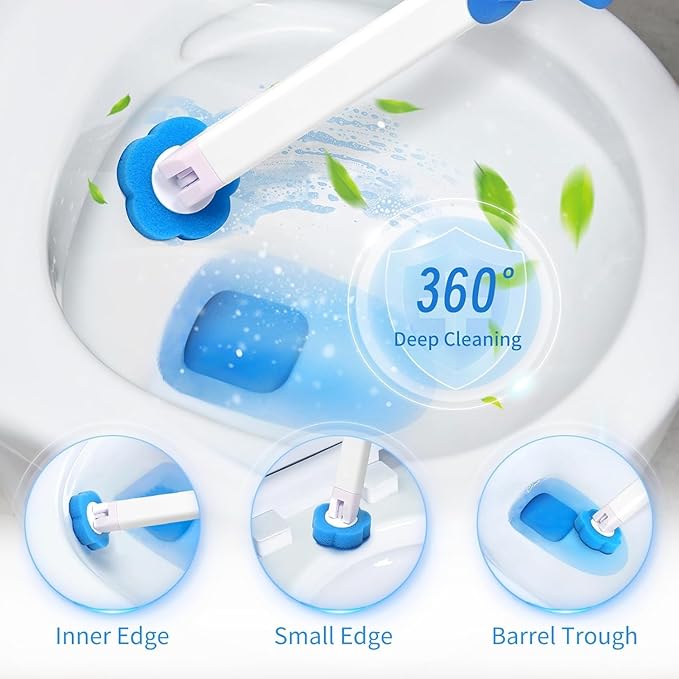 42 PCS Disposable Toilet Bowl Brush Refills, Disposable Toilet Brush Heads, Toilet Wand Disposable Refill Heads, Disposable Replacement Head (42Pcs Replacement Heads)