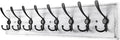 Coat Rack Wall Mount, Wooden Heavy Duty Coat Rack for Wall,8 Triple Coat Hanger Hooks for Hanging Coats,Jacket,Hat,Clothes (Grey White, 8 Hooks)