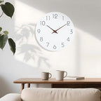 Mosewa Large Wall Clock Battery Operated 16 Inch White Silent Non Ticking Simple Minimalist Clock Decorative for Kitchen Home Bedroom Living Room Office