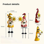 HONGLAND Gnome Metal Yard Art - Metal Gnome Statue -Gnome Outdoor Decorations - Bee and Ladybug Garden Statue- Christmas Holiday Lawn Patio Yard Garden Decor (Set of 2)