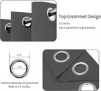 Easy-Going Blackout Curtains for Bedroom, Solid Thermal Insulated Grommet and Noise Reduction Window Drapes, Room Darkening Curtains for Living Room, 2 Panels(42x84 in, Gray)