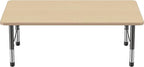 Factory Direct Partners FDP Rectangle Activity School and Classroom Kids Table (36 x 60 inch), Toddler Leg, Adjustable Height 15-24 inches - Maple Top and Maple Edge