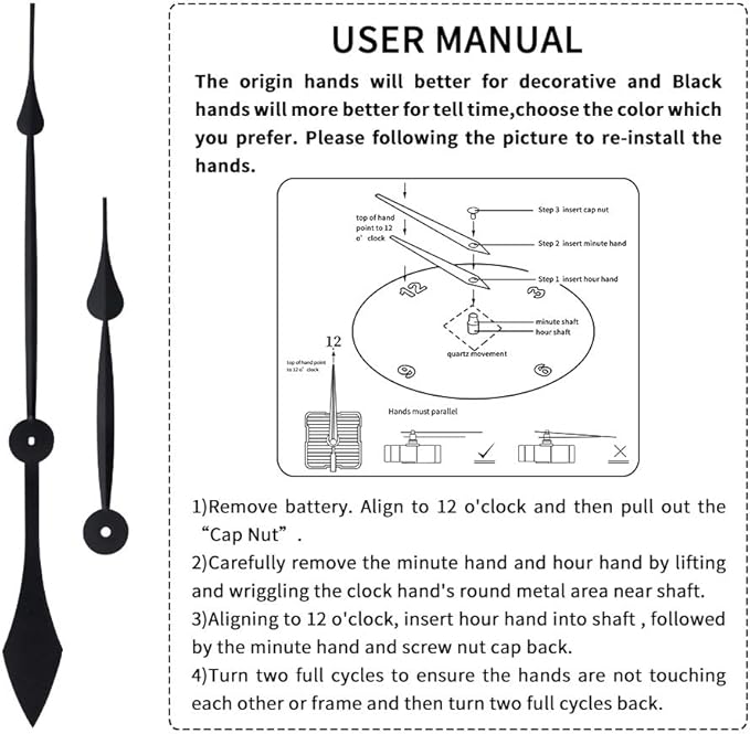 24 inch Large Wall Clock Decorative Metal Retro Oversized Clocks Decor for Home Farmhouse Living Room