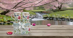 Lightahead Elegant Bone China Two Coffee Mugs set in Blue bird design 11.2 oz each cup in attractive gift box
