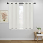 Easy-Going Blackout Curtains for Bedroom, Solid Thermal Insulated Grommet and Noise Reduction Window Drapes, Room Darkening Curtains for Living Room, 2 Panels (34x45 in, Ivory)