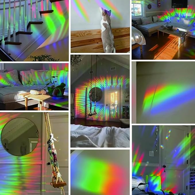 20pcs Window Decals for Bird Strikes, Anti Collision Window Clings, Rainbow Reflection Window Sticker, Butterfly Style Sun Catcher Stickers for Glass Windows