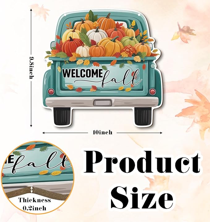 Welcome Fall Wood Hanging Truck Decoration, Autumn Wooden Signs, Rustic Thanksgiving Decoration, Home Interior And Exterior Decor, Autumn Harvest Thanksgiving Home Decor