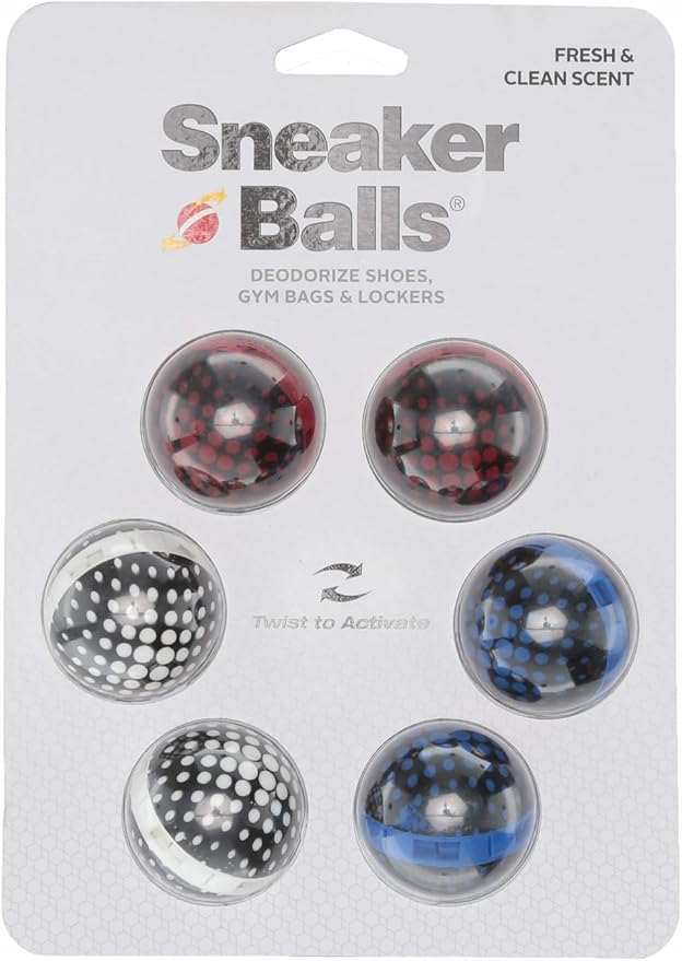 Sneaker Balls Unisex-Adult Matrix Sof Sole Shoe Eliminator & Remover, 3PK-Fresh, Clean Scent Blocks Odors-Twist-to-Activate, Colorful Designs, 6 Pack