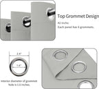 Easy-Going Blackout Curtains for Bedroom, Solid Thermal Insulated Grommet and Noise Reduction Window Drapes, Room Darkening Curtains for Living Room, 2 Panels(42x63 in, Light Gray)