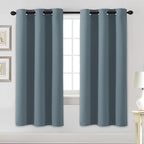 H.VERSAILTEX Blackout Curtains for Bedroom Thermal Insulated Room Darkening Living Room Curtains 72 Inch Long Grommet Privacy Protection Window Curtain Panels/Drapes for Nursery, 2 Panels,Stone Blue