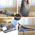 Ruqiji 17''x33'' XXXL King Size Heating Pad with 120 Minutes Auto Shut Off&6 Temperature Settings, Flannel Electric Heating Pad/Pain Relief for Back/Neck/Shoulders/Menstrual Pain/Leg Cramp (Dark Gray)