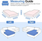 Sectional Couch Covers for L Shaped Sectional Sofa (Left or Right Facing) – Softer Chenille Sofa Covers Washable, Non-Slip Stretch Chaise Slipcover (Only 1PC Chaise Cushion Cover, Pale Pink)