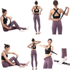 Muscle Roller Stick for Athletes - Deep Tissue Fascia Blaster & Roller Massager for Myofascial Pain Relief - Handheld Physical Therapy & Recovery Tool(Pink black-18 inch)