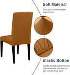 JQinHome 4 Pcs Dining Chair Slipcover, High Stretch Removable Washable Chair Seat Protector Cover for Home Party Hotel Wedding Ceremony