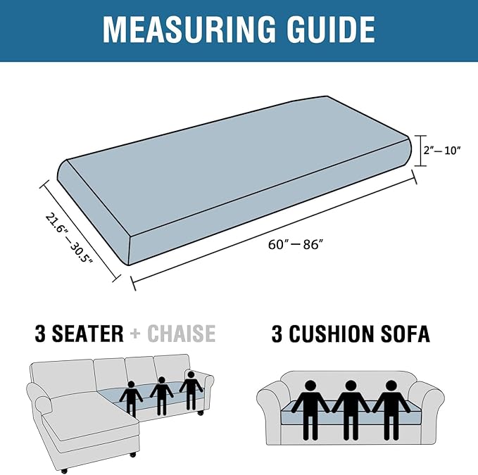 H.VERSAILTEX Super Stretch Individual Seat Cushion Covers Sofa Covers Couch Cushion Covers Slipcover Sets Thick Jacquard Textured Twill Fabric (1 Piece Sofa Cushion Cover, Burnt Brick)