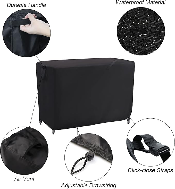 Kingling Outdoor Prep Table Covers, Waterproof Stainless Steel Table Cover Metal Table Cover Protection for Patio Kitchen Prep/Work Tables - 60''L x 30''W x 34''H