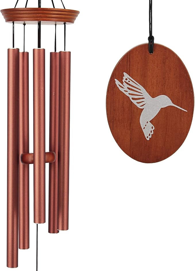 Hummingbird Outdoor Wind Chimes - 33" Tall, Tuned Melody, Memorial Gift for Mom/Grandma, Weather-Resistant, Perfect Decoration for Patio, Garden, Yard & Indoors