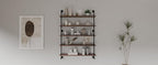 Industrial Pipe Wall Shelves Pipe Shelving with Real Wood Plank ,48 Inches Floating Shelves for Wall Farmhouse Pipe Book Shelves Dark Brown 5 Tier for Kitchen,Living Room Decor and Bar Shelving