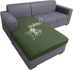 hyha Waterproof Couch Cushion Covers, Sectional Sofa Slipcovers Washable, L Shape Chaise Dog Couch Covers for Sectional Sofa, Universal Furniture Protector (1 Piece for Chaise, Bronze Green)