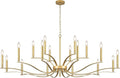 18 Light Gold Living Room Chandelier High Ceiling Foyer Candle Chandelier Large Modern Brass 59in Metal Chandeliers Hanging Light for Master Bedroom Dining Room Light Fixture Over Table