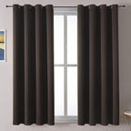 ChrisDowa Grommet Blackout Curtains for Bedroom and Living Room - 2 Panels Set Thermal Insulated Room Darkening Curtains (Brown, 52W x 63L)