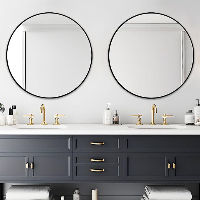 Fabuday 36 Inch Black Round Wall Mirror for Bathroom & Living Room