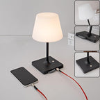 Outdoor Rechargeable Table lamp Cordless, Battery Operated Night Lights,Waterproof lamp for Shower,4000mAh LED 3 Colors Dimmable Touch Bedside Lamp for Coffee Shop Bath Patio -Black