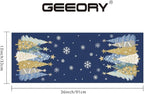GEEORY Christmas Table Runner 13x36 Inch, Xmas Trees Snowflakes Holiday Decorative Farmhouse Table Decoration for Kitchen Dinning, Indoor Outdoor Dinner Party Decor (Blue) GT151-36